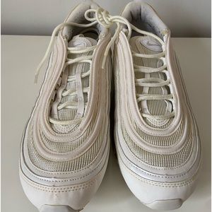Nike Air Max 97 Womens Size 10.5 Running Sneakers White Pure Platinum 921733-100